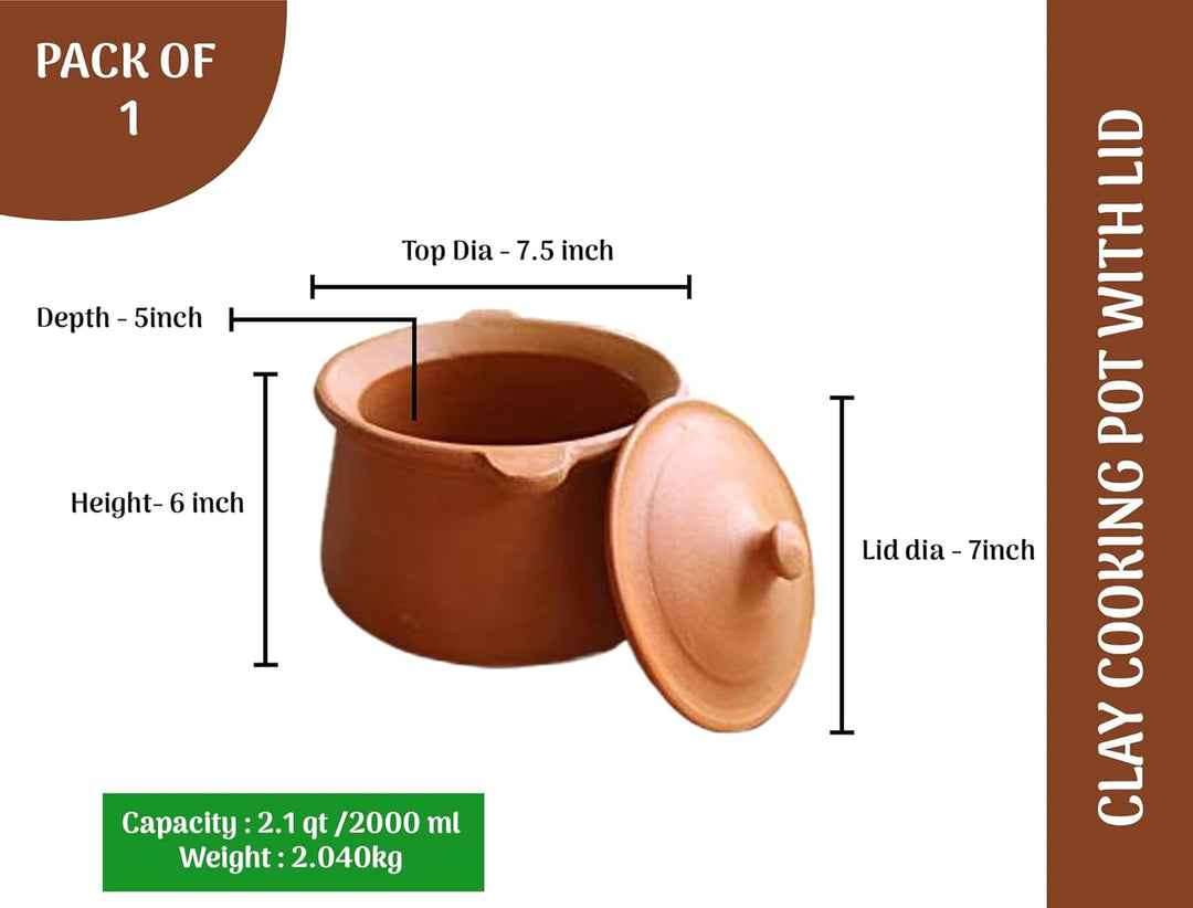 Village Decor Indian Earthen Clay Cooking Bowl