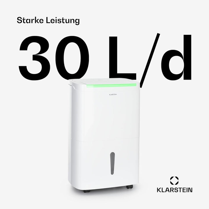 Klarstein Luftentfeuchter & Luftreiniger Elektrisch, 30 L Raumentfeuchter Klein für Wohnung Schlafzi