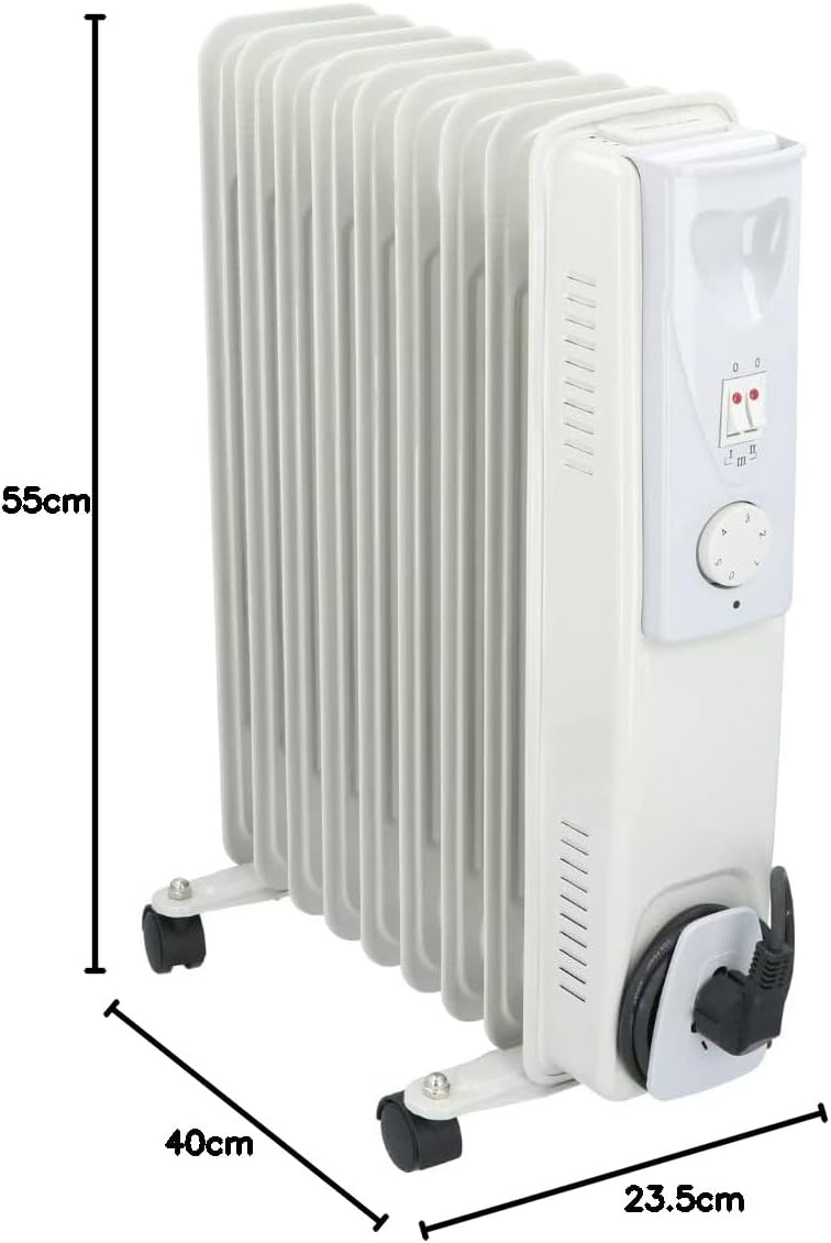alpina Heizkörper Ölradiator 2000W – Elektro Heizkörper mit Thermostat – Radiator Heizung Elektrisch