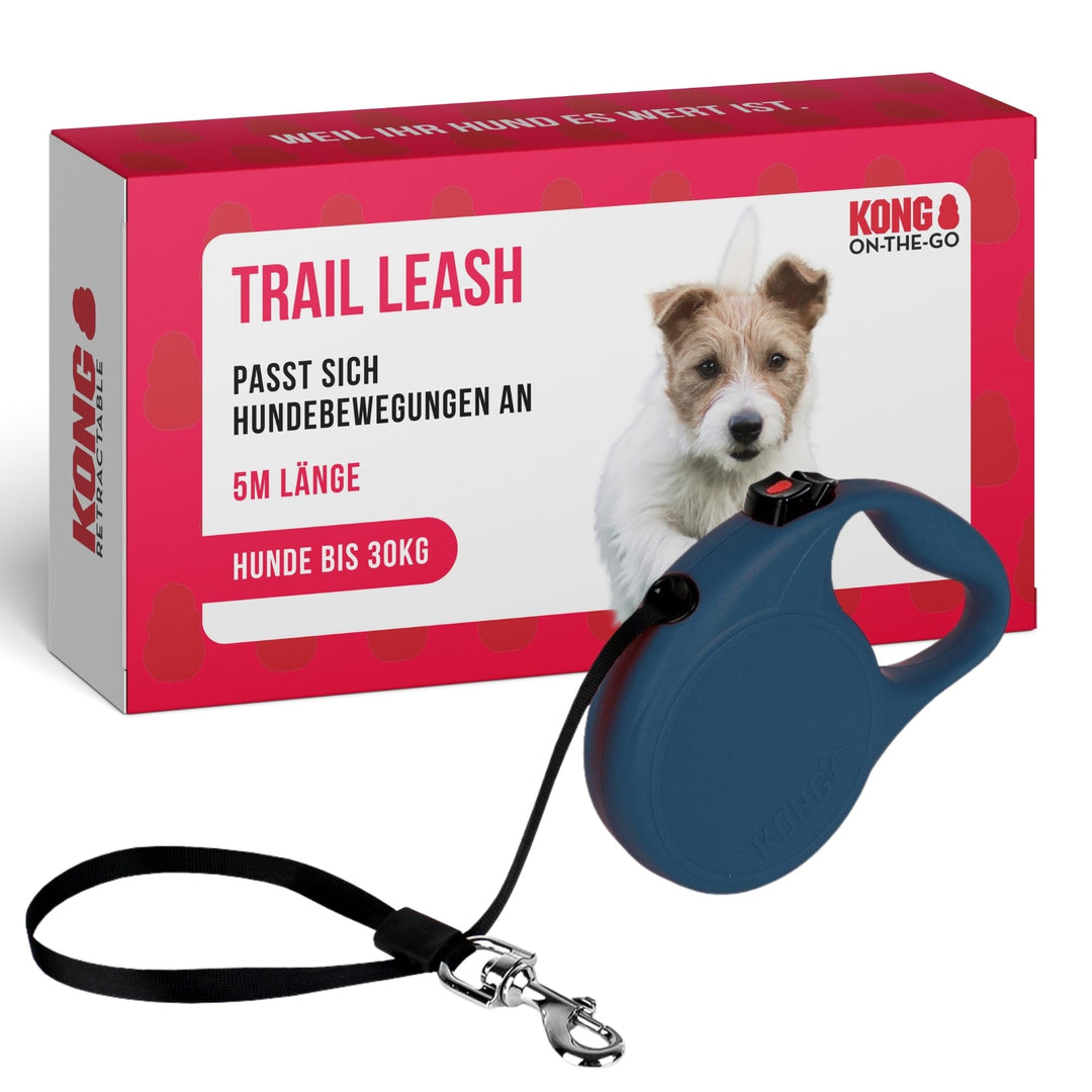 KONG ausrollbare Hundeleine "Trail" I hochwertige Rollleine mit Break &amp; Lock System I lange Leine fü