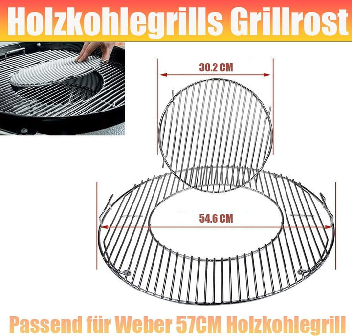 8835 54,6CM Rund Grillrost für Weber 57CM Holzkohlegrills,Abnehmbarer Grillrost Ersatz für Weber Koh