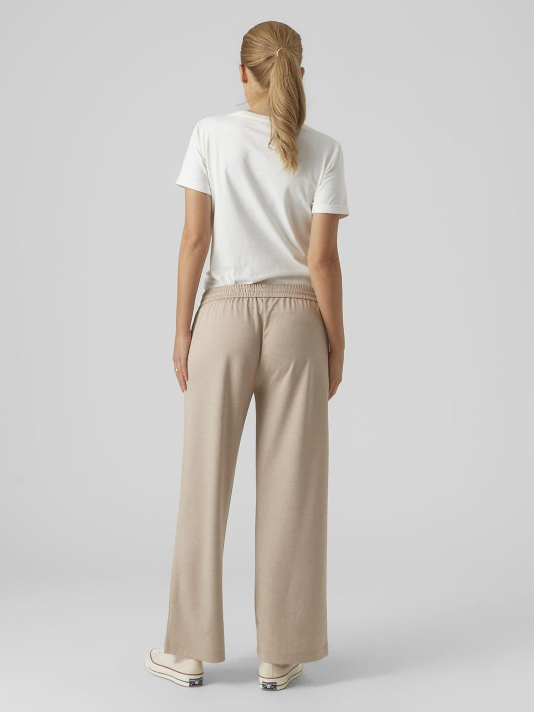 MAMALICIOUS Damen Mlmalin JRS. Straight Pant Umstandshose XS Oatmeal/Detail:melange, XS Oatmeal/Deta