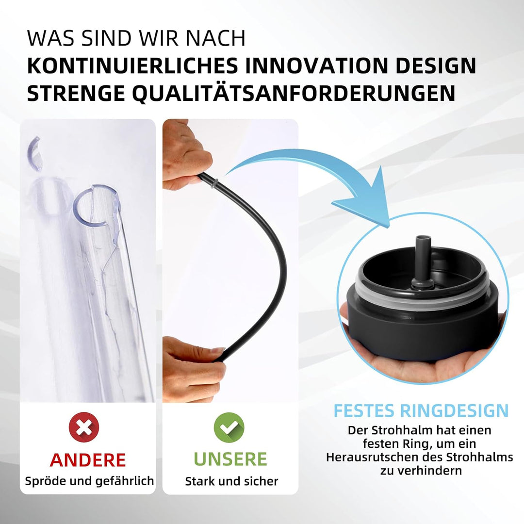 Volhoply 600 ml Trinkbecher mit Deckel und Strohhalm Zehnerpack,20oz Doppelwandiger Wiederverwendbar