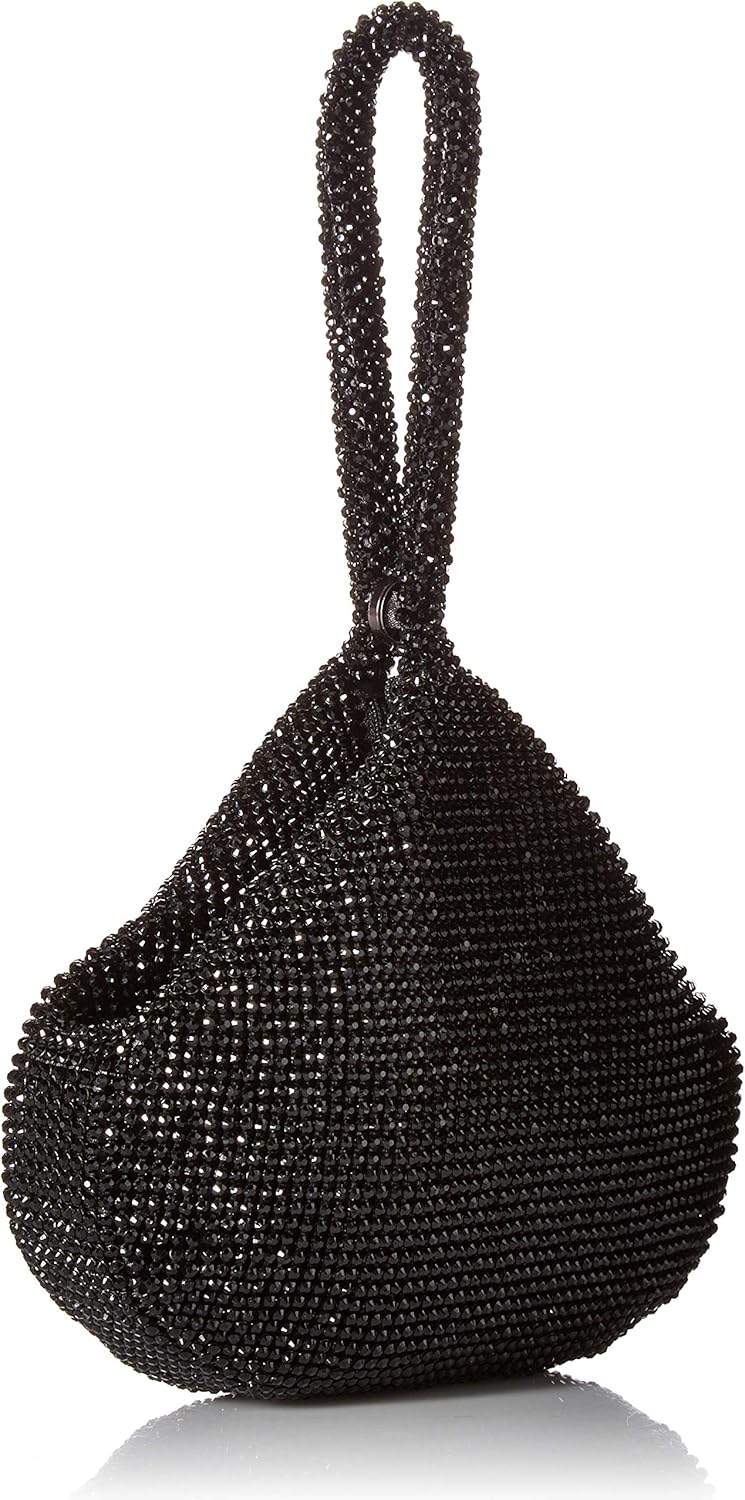 Jessica McClintock Damen Staci Mesh Wristlet Pouch Abendhandtasche, Einheitsgrösse Schwarz, Schwarz