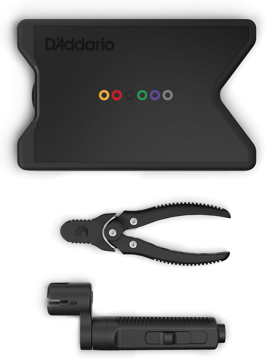 D'Addario Tour Grade Gitarrensaitenwechsel-Set – Peg Winder/Bridge Pin Puller Tool, Cutter & Storage