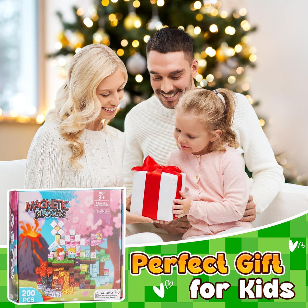 Magnetische Bausteine 200 Stück, Magnetspielzeug Kreatives STEM Magnetic Building Blocks Spielzeug G