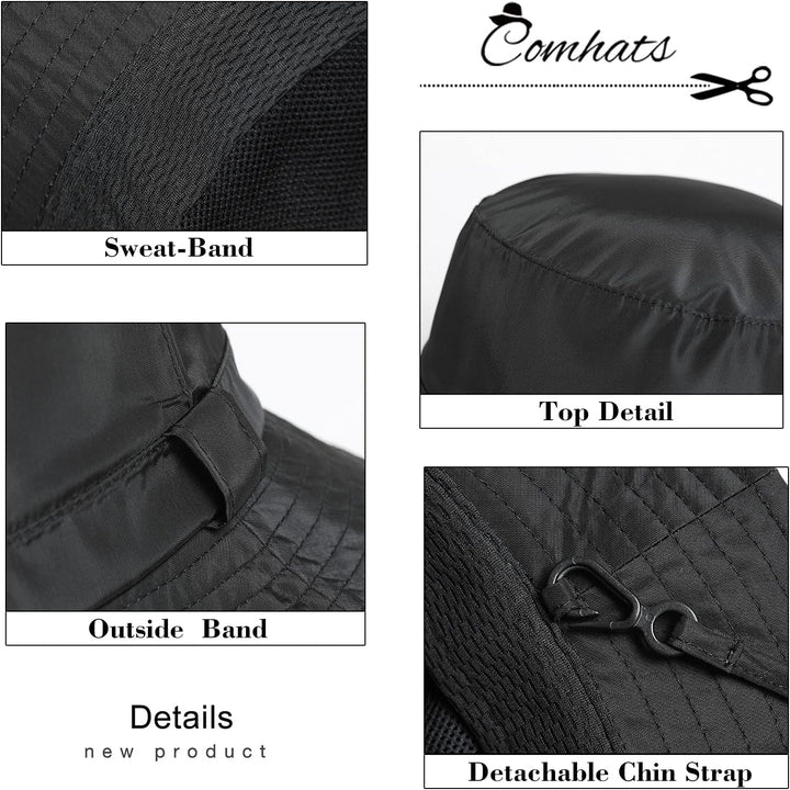Comhats Regenhut Unisex für Damen Herren Wasserdichter Bucket hat Faltbar Eimerhut Strand Surfen Ang