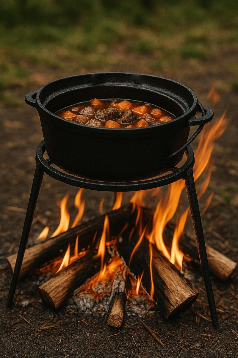 Dreibeingrill - Ø 32 cm - Feuerstellenzubehör - Outdoorküche - Feuerschale - Dreibein - Schwarz