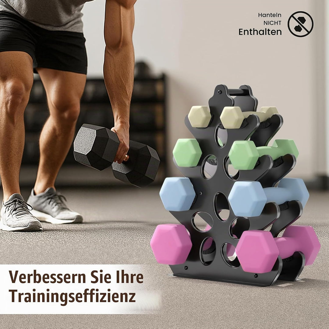 Hantelständer Hantelablage Metall Hantel ständer Kurzhantelständer Dumbbell rack 4-Unten, 4-Unten