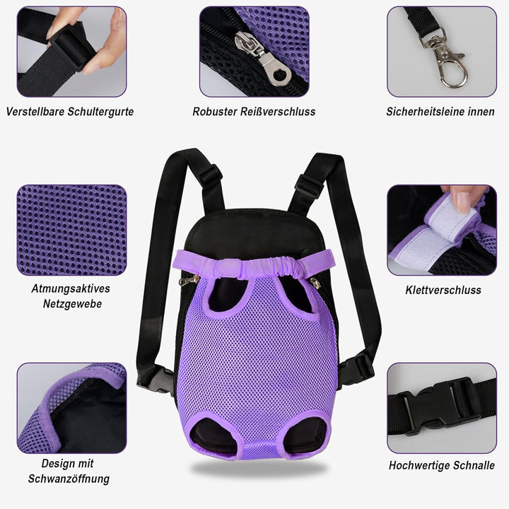 FEimaX Hunde Rucksack Hundetragetasche Verstellbar Frontrucksäcke Atmungsaktiv und Bequem Haustier T