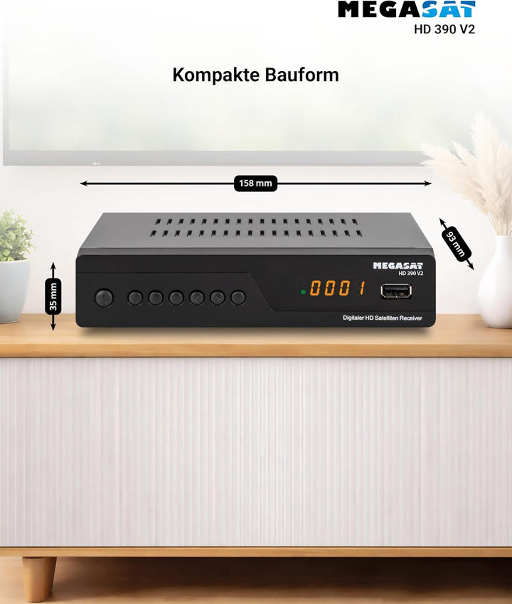 Megasat HD 390 DVB-S2 HD Sat Receiver schwarz | Unicable I & II tauglich