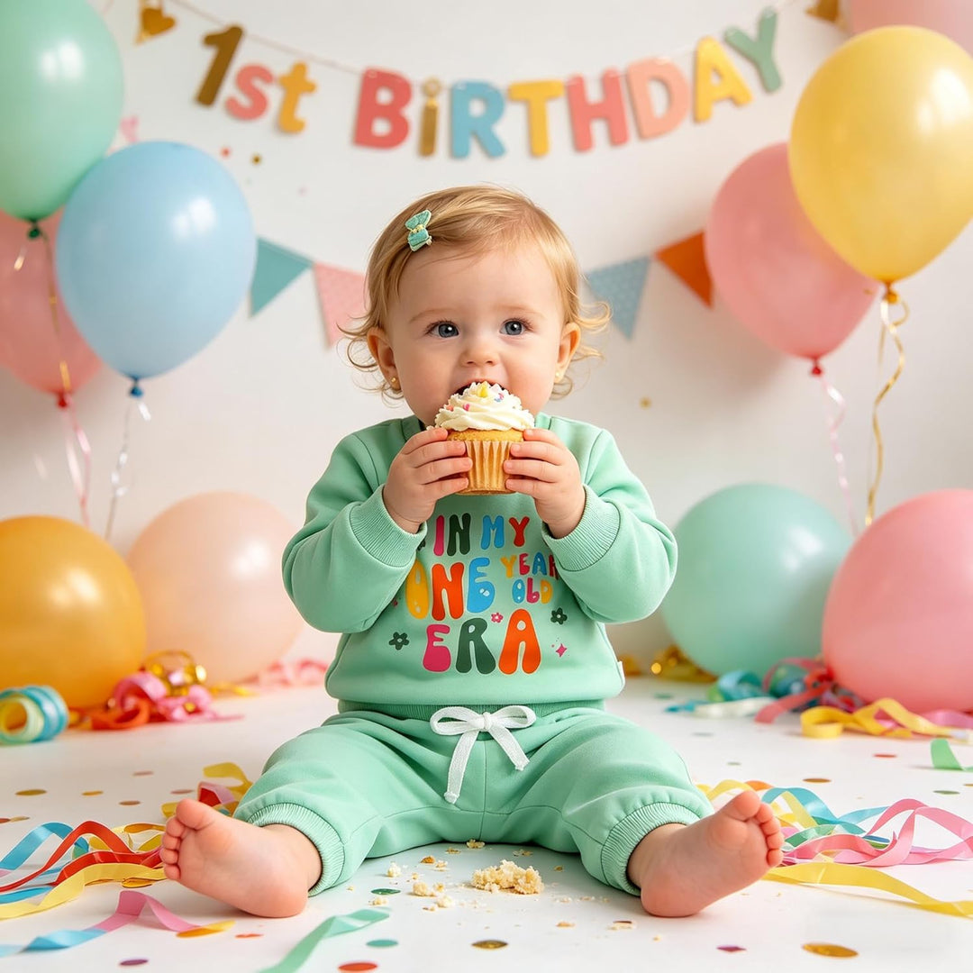Baby Mädchen 1. Geburtstag Kleidung Babykleidung Outfit Set 1 Jahr Mädchen Geschenke zum 1 Geburtsta