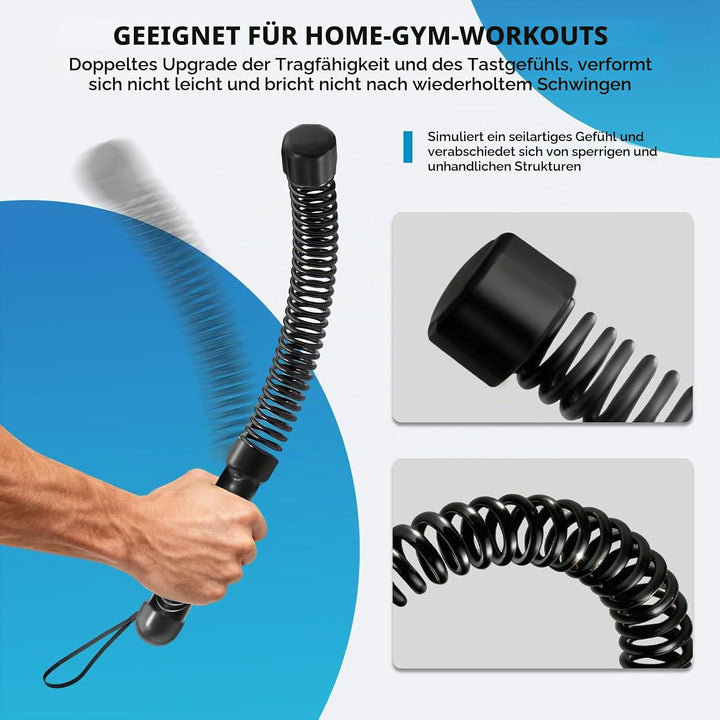 Battle Ropes, Battle rope ohne seil, Ohne Seil Geräuschfreies Heimfitnessgerät, Platzsparend, Leicht