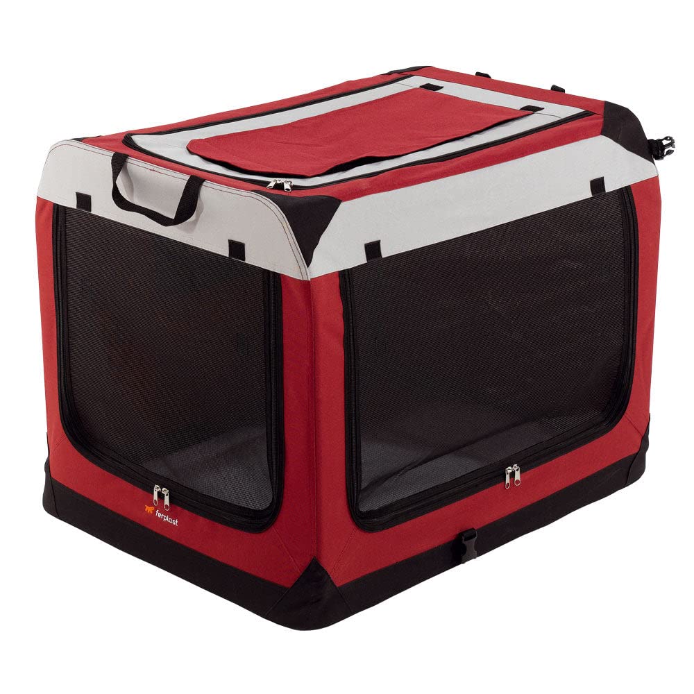 Ferplast Hunde Transportbox, Faltbare Hundehütte, wasserabweisend, tragbar, transportabel, Metallrah
