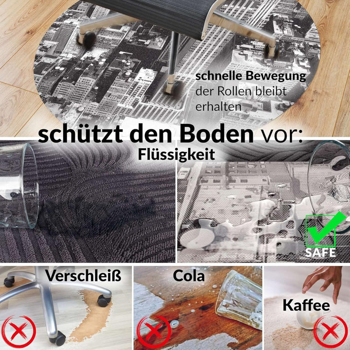 ANRO Bodenschutzmatte Bürostuhl grosse Unterlage Schreibtischstuhl Stuhlmatte Fussbodenschutz rutsch