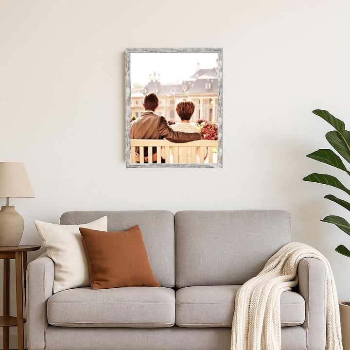 CABBEL Dreierpack (3 Stk.) Bilderrahmen 40x50 cm MDF Holz-Rahmen in Birke | mit bruchsicherem Plexi-