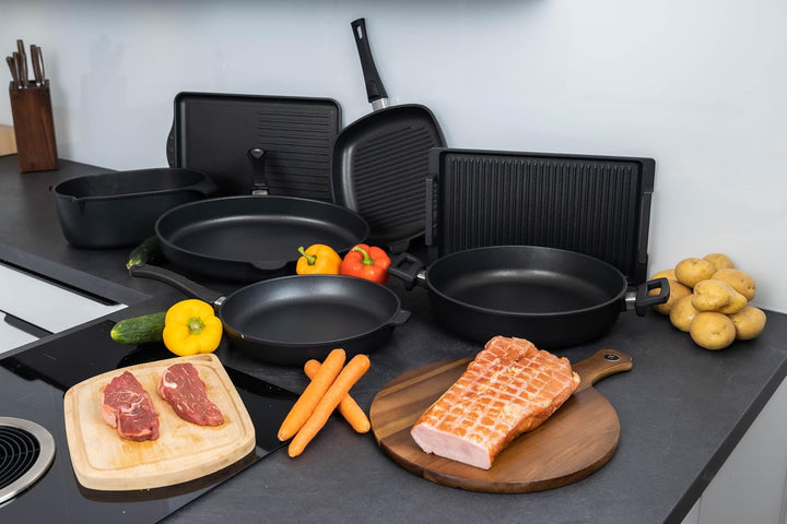 by EUROLUX Alu Guss Bratentopf | Ø28cm, H10cm | Alle Herdarten + Induktion | Ceramikoberfläche | PFO
