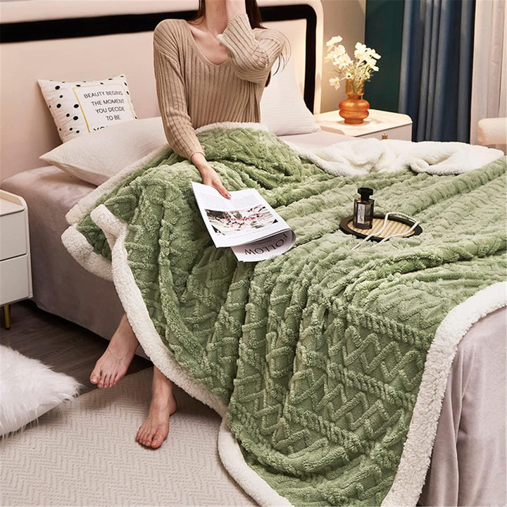 Hayisugal Flauschige Sherpa Kuscheldecke - hochwertige Schafdecke, super weiche Fleecedecke als Sofa
