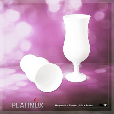 PLATINUX Weisse Cocktailgläser Set 6 Stück 400ml (max. 470ml) Longdrinkgläser Partygläser Milkshakeg