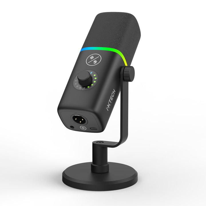 IXTECH Gaming USB Mikrofon für PC, Geräuschunterdrückung, Kondensatormikrofon für Podcasts und Video