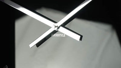 FLEXISTYLE Moderne grosse Wanduhr Exact 50cm, Acrylglas und Acrylspiegel, Stille, Wohnzimmer, Schlaf
