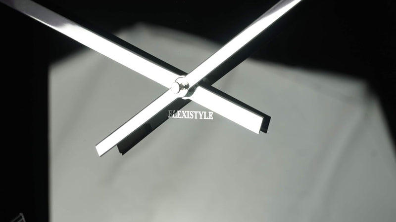 FLEXISTYLE Moderne grosse Wanduhr Exact 50cm, Acrylglas und Acrylspiegel, Stille, Wohnzimmer, Schlaf