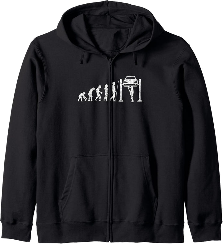 Lustiges Mechanikerhemd Evolution Mechanik Geschenk Kapuzenjacke