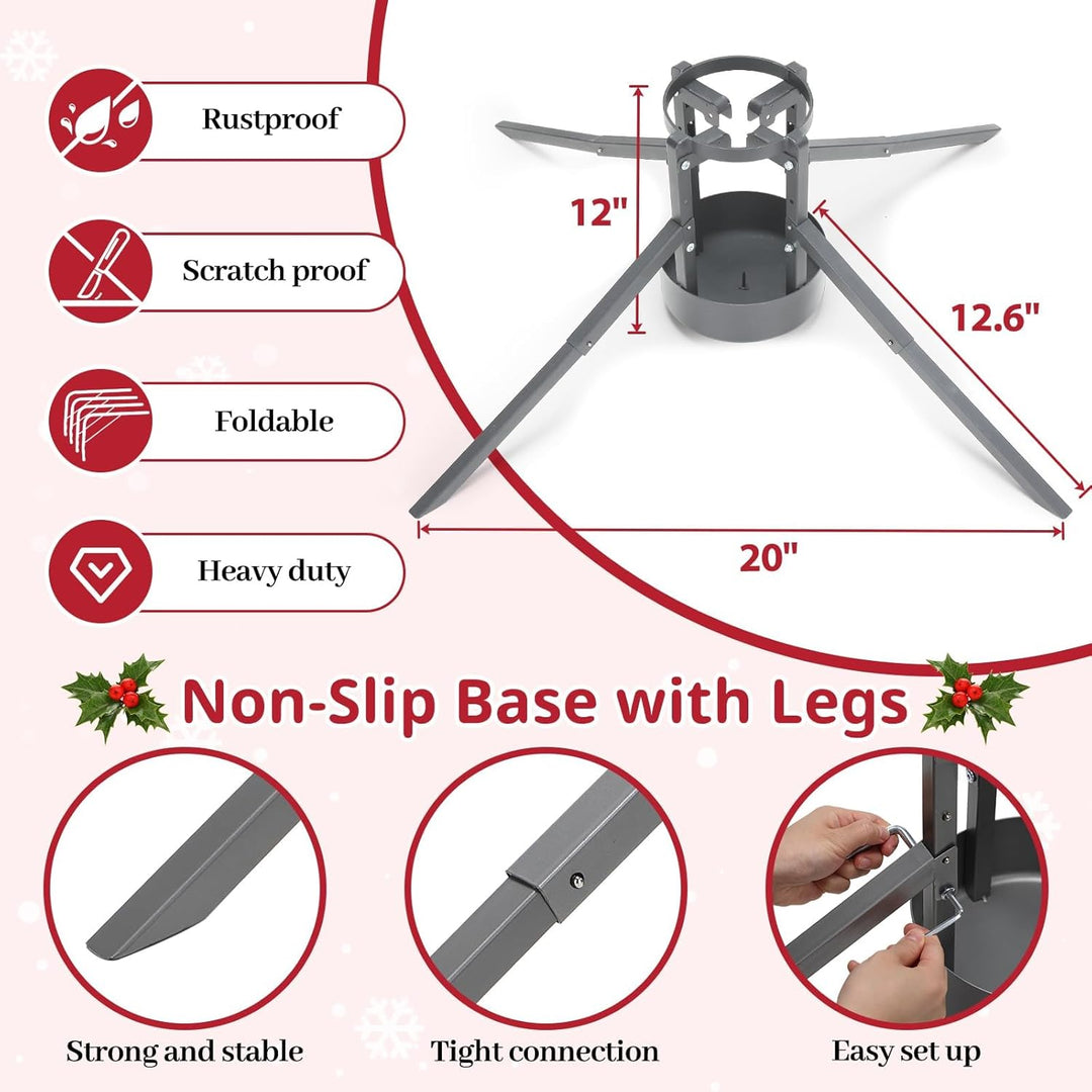 DAKEPOLE Weihnachtsbaumständer, Stabile Abnehmbare Weihnachtsbaumständer Baumhalter für Lebenige Wei