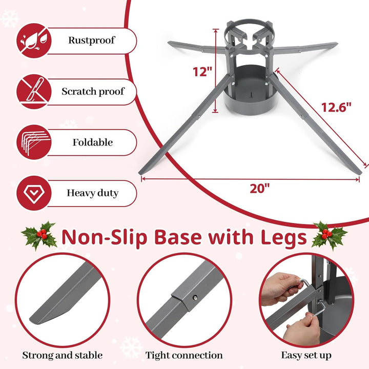 DAKEPOLE Weihnachtsbaumständer, Stabile Abnehmbare Weihnachtsbaumständer Baumhalter für Lebenige Wei