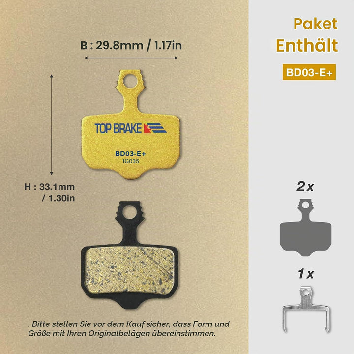 Top Brake Scheibenbremsbeläge Fahrrad für Sram Level T,TL, Level Ultimate B1, Avid Elixir 1 3 5 7 9