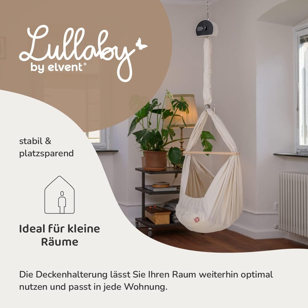 LULLABY Federwiege Set mit Matratze, 100% Baumwolle, Made in Germany (Baby Hängewiege mit Motor & De