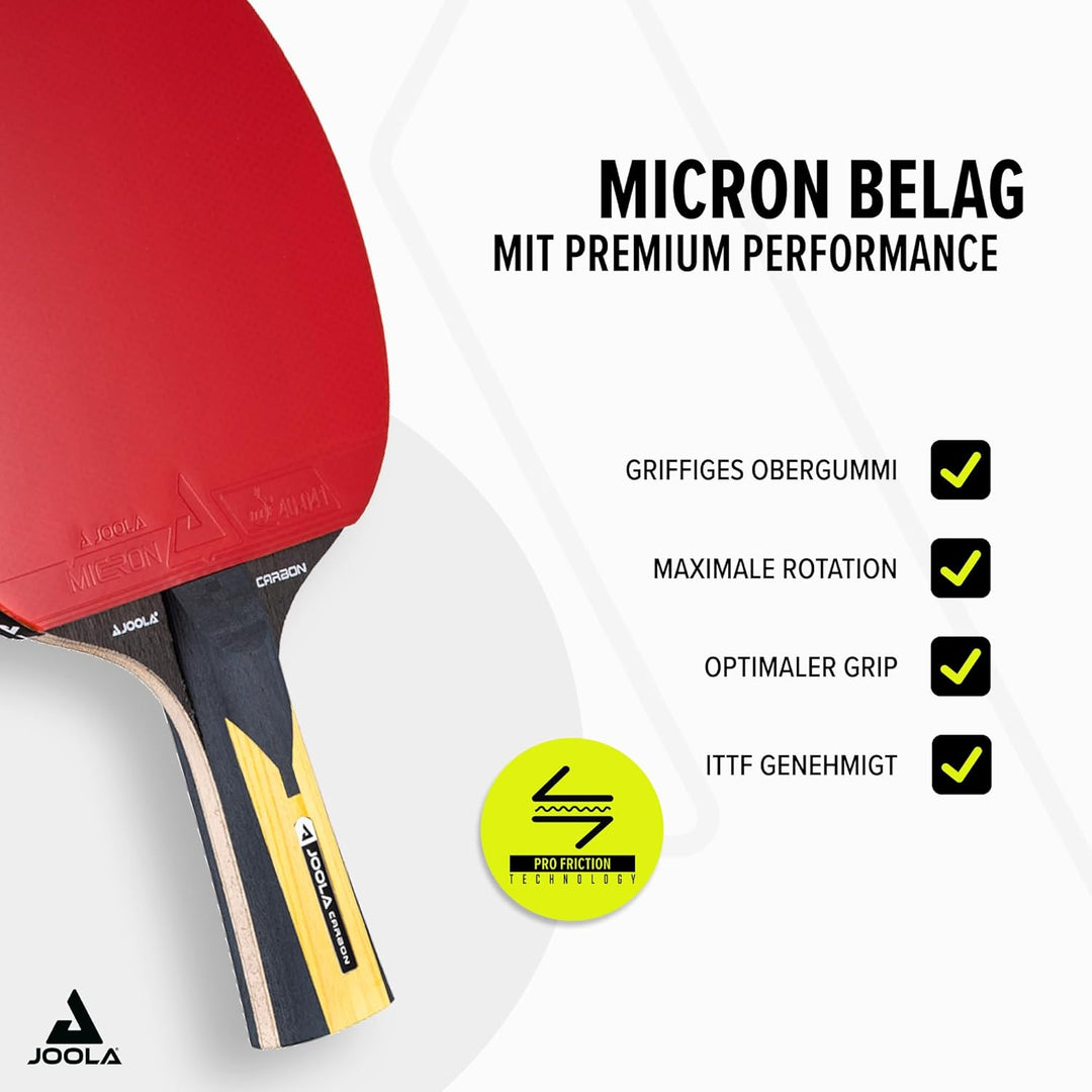 JOOLA Tischtennisschläger Carbon Pro ITTF genehmigter Profi Wettkampf Tischtennis-Schläger Carbon Pr