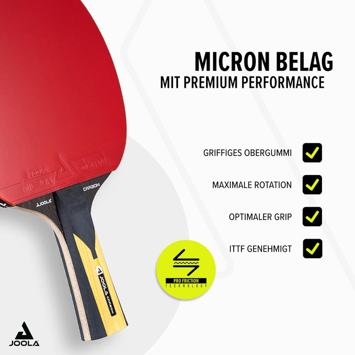 JOOLA Tischtennisschläger Carbon Pro ITTF genehmigter Profi Wettkampf Tischtennis-Schläger Carbon Pr