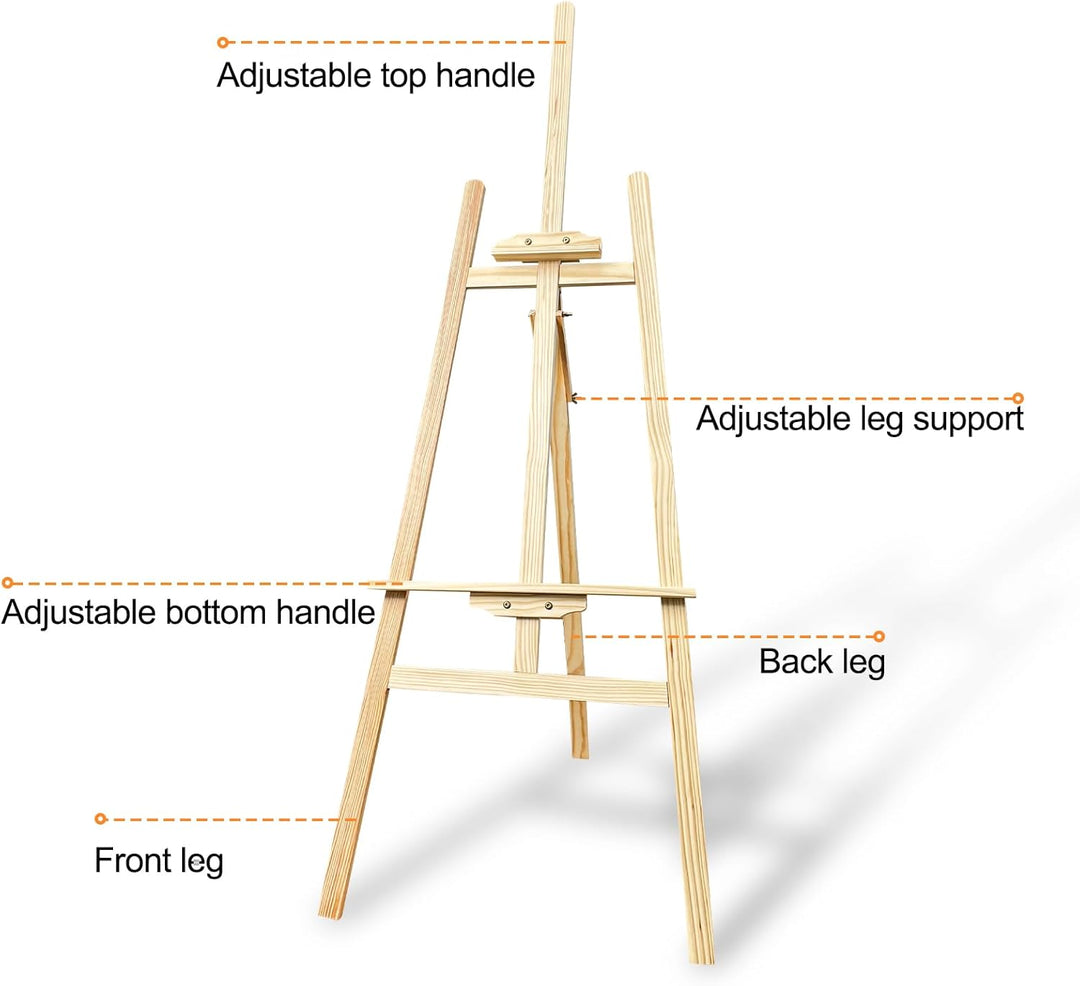 Frevoitna Staffelei Holz Gross 150Cm, Verstellbare Leinwand Ständer, Feldstaffelei, Staffeleien, Sta