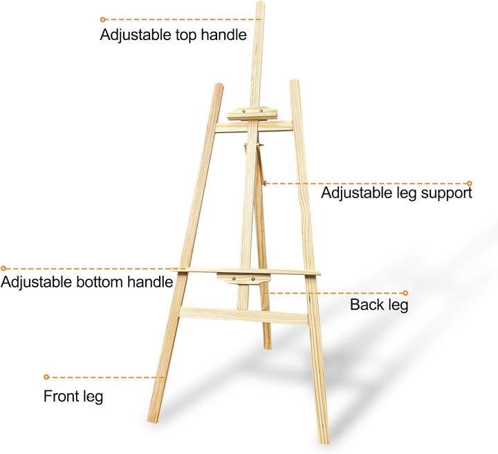 Frevoitna Staffelei Holz Gross 150Cm, Verstellbare Leinwand Ständer, Feldstaffelei, Staffeleien, Sta