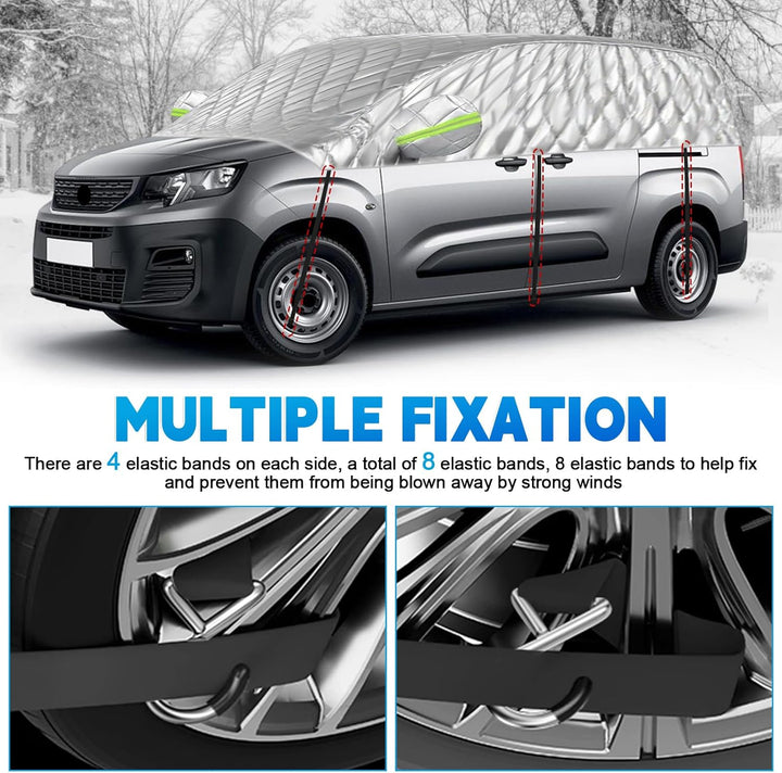 Halbgarage für Citroen Berlingo K9 XLWB 2018-2025, Halbe Autoabdeckung Winter Sommer, Abdeckplane Au