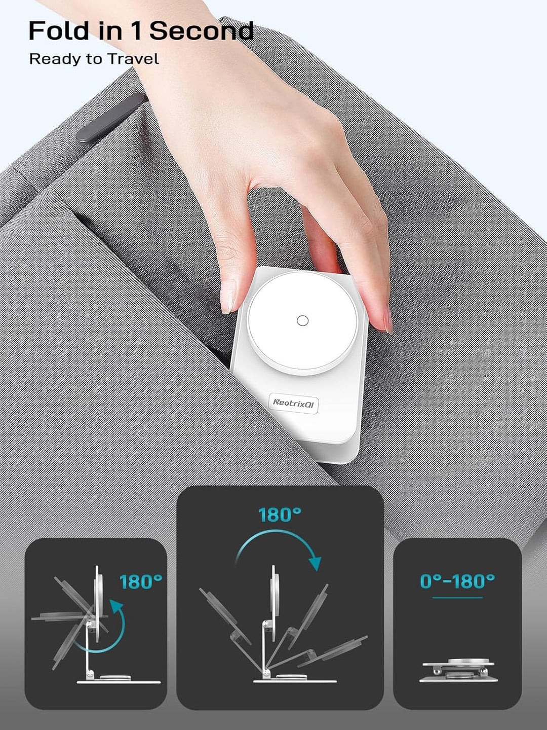 Magnetisches Kabelloses Ladegerät für Samsung Galaxy S25 Ultra/S24, Klappbarer Reise Mag Safe Ladest