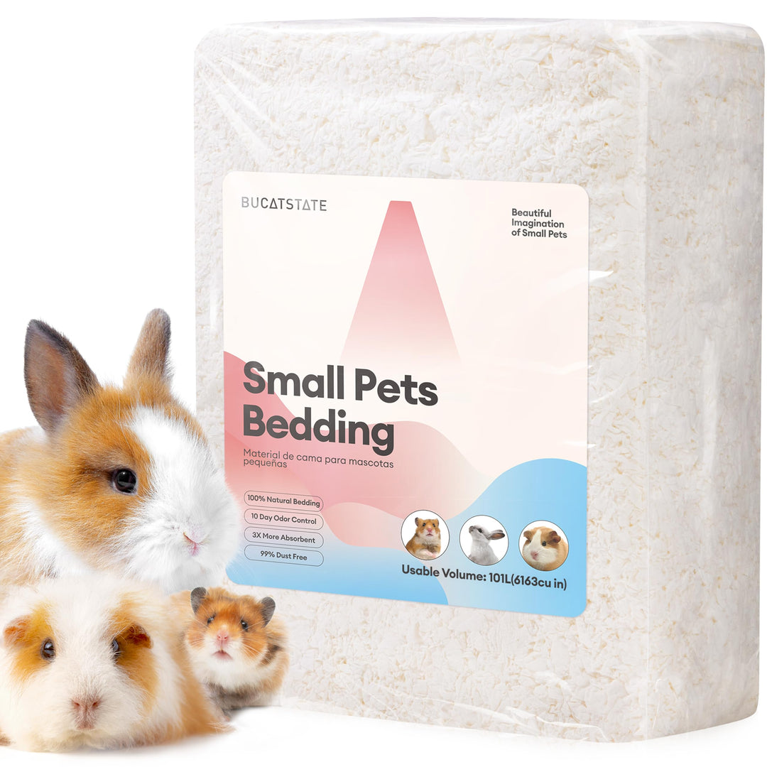 BUCATSTATE Hamster Streu 101L, Papier Einstreu für Kleintiere, Besonders Saugfähige & 99,9% Staubfre