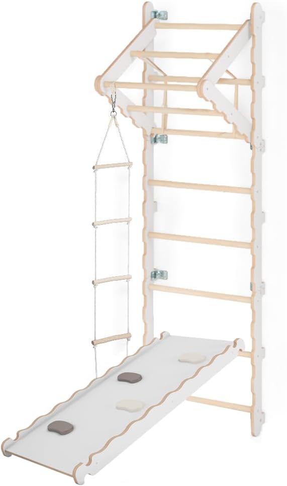 MAMOI® Indoor-Klettergerüst, Wandleitern fürs Zimmer, Kletterturnringe für Erwachsene, Yarnwood Klet