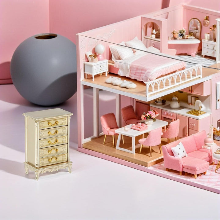 Toyvian Puppenhausmöbel aus Holz im Miniaturformat: Vintage-beistelltisch im Massstab 1:12, Retro-Sc