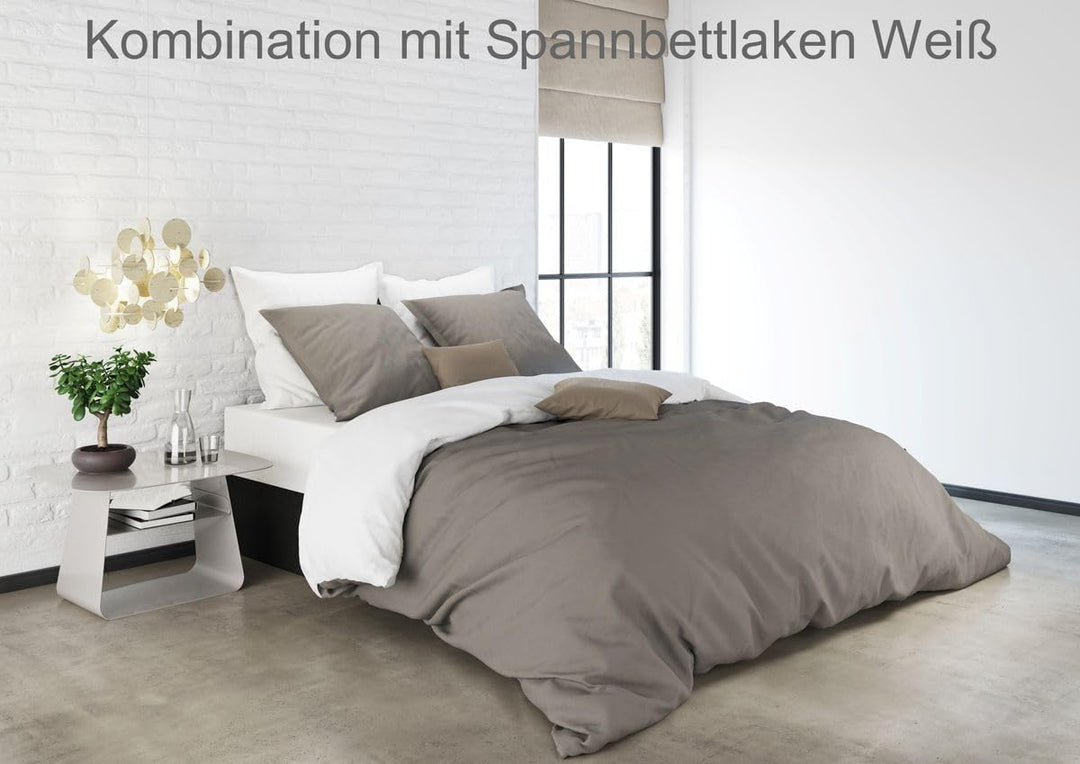 Uni Einfarbig Wende Bettwäsche Mistral Home Edel Perkal 100% Ägyptische Baumwolle, Farbe:Bungee Cord