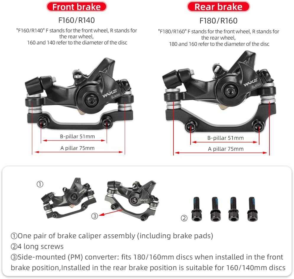 CYSKY MTB Mechanische Scheibenbremsen Vorne Hinten Bremsen Bremssattel 160 mm Rotor Bremsen Kit Mech
