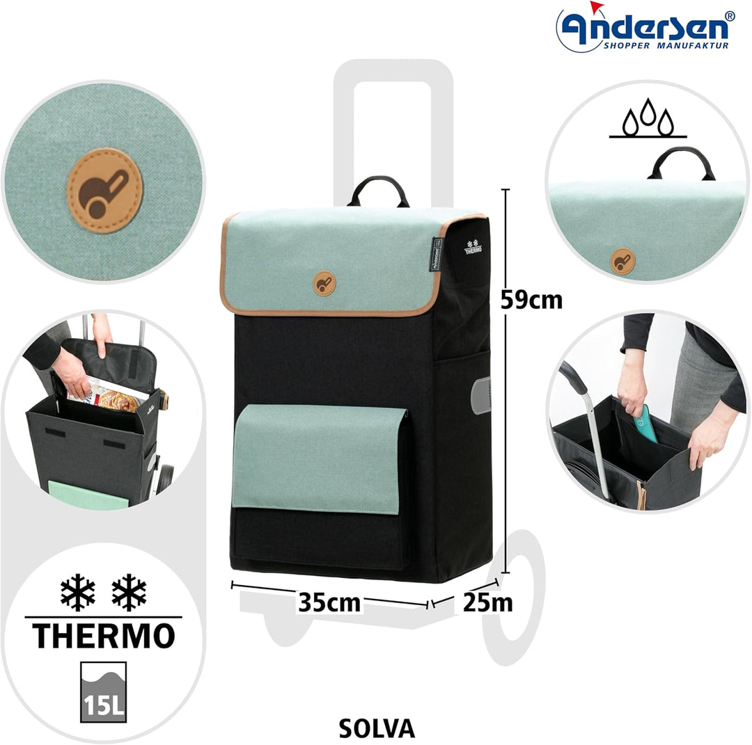 Andersen Einkaufstrolley - klappbar - 56 Liter - Treppensteiger - mit Kühlfach - belastbar 40 kg - S