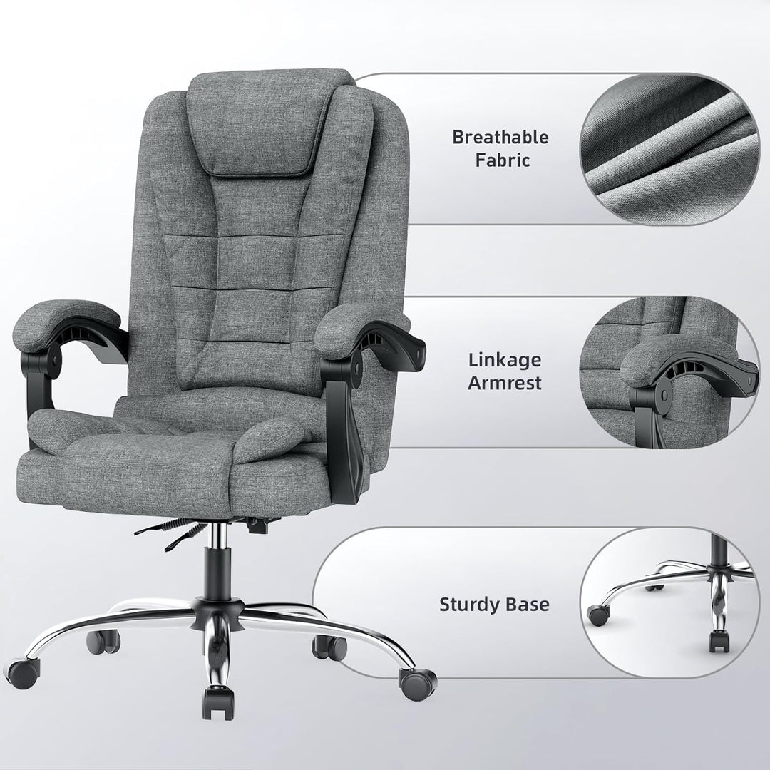 naspaluro Chefsessel Bürostuhl Ergonomischer PU-Leder Drehstuhl Hochlehner, Höhenverstellbarer Schre