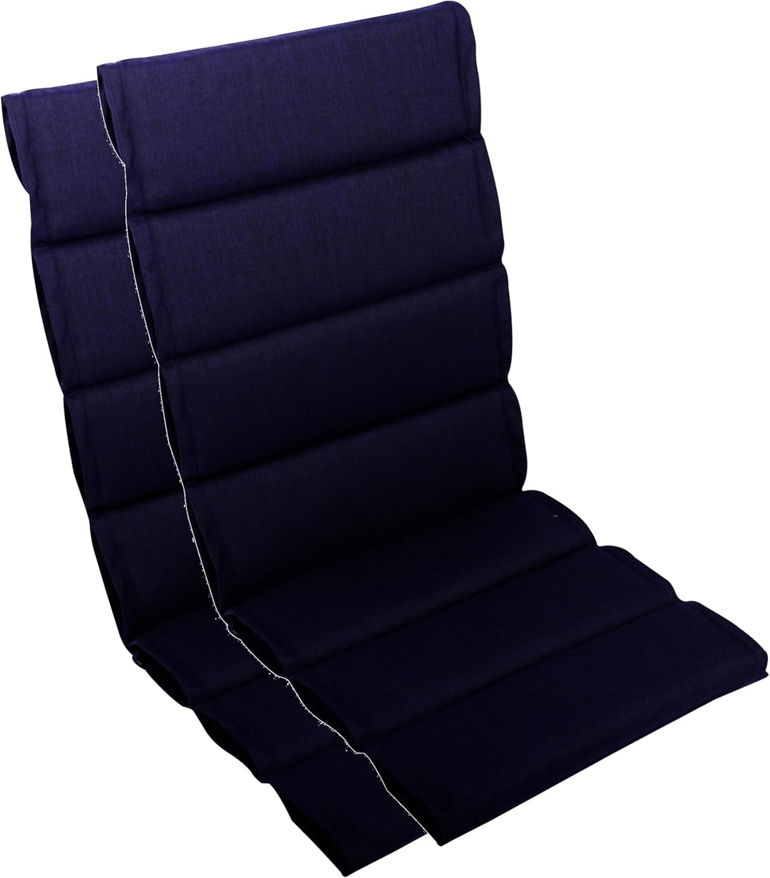 LILENO HOME Gartenstuhl Auflagen als [2er Set - Hochlehner] in Dunkelblau - Bequeme Liegen als Sitza