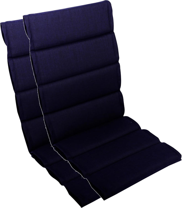 LILENO HOME Gartenstuhl Auflagen als [2er Set - Hochlehner] in Dunkelblau - Bequeme Liegen als Sitza