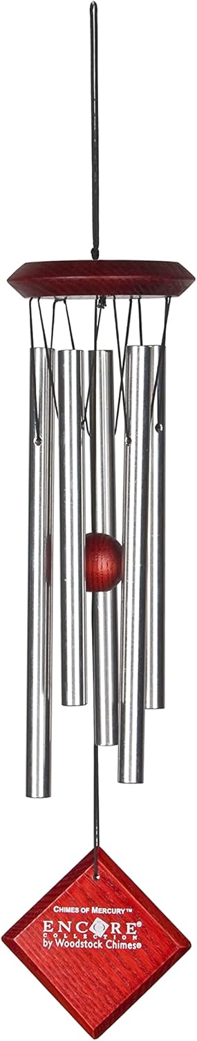 Woodstock Encore Collection Windspiel Chimes of Mercury, silber Silber / Schwarz 35,6 cm, Silber / S