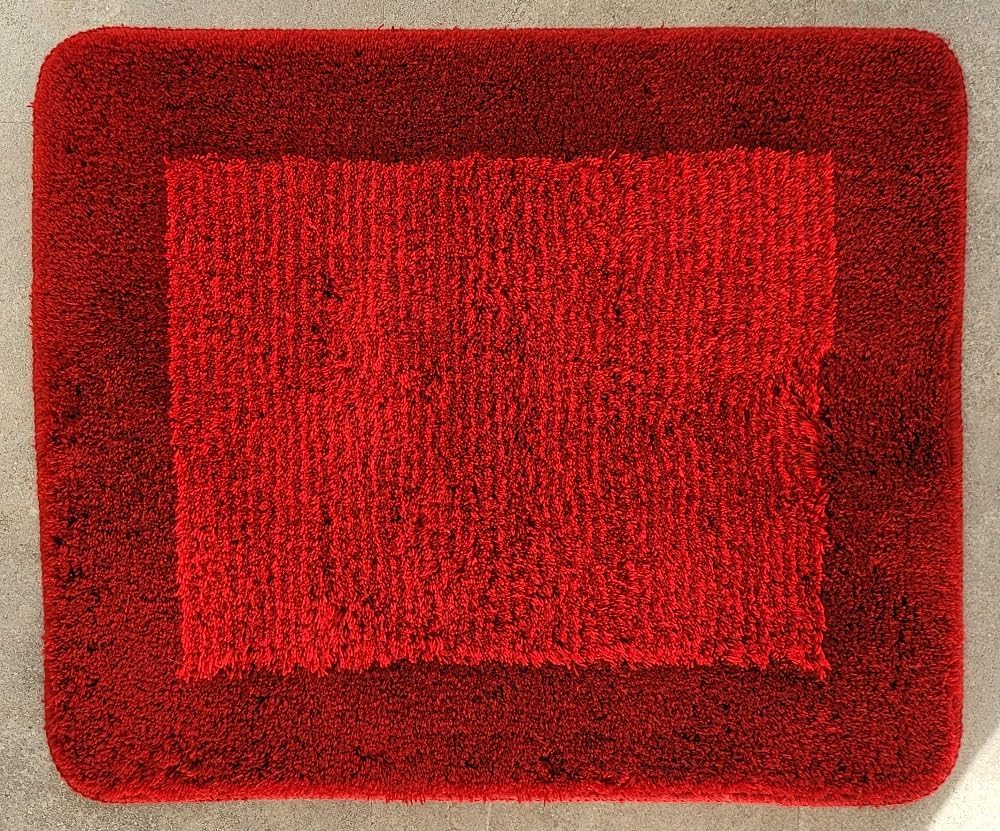 Spirella Simply Dark Red/Rot/Dunkelrot Badteppich Badematte Vorleger 55x65cm.