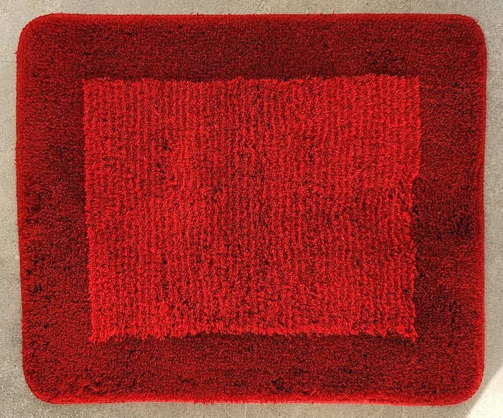 Spirella Simply Dark Red/Rot/Dunkelrot Badteppich Badematte Vorleger 55x65cm.