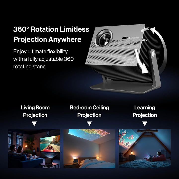 Cube 600 Projektor mit eingebautem Google TV, 1080P Tragbarer Projektor mit WiFi & Bluetooth, True 6